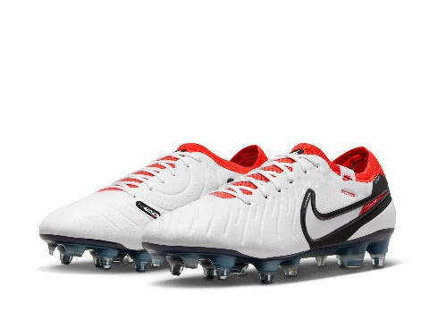 NIKE LEGEND 10 ELITE SG-PRO AC- WHITE/BLACK- BRIGHT CRIMSON