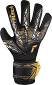 Reusch Attrakt Silver NC Finger Support Junior Glove- Black/Gold/White