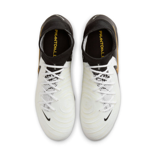 Nike Phantom Luna II Pro FG- White/Black-MTLC Gold Coin