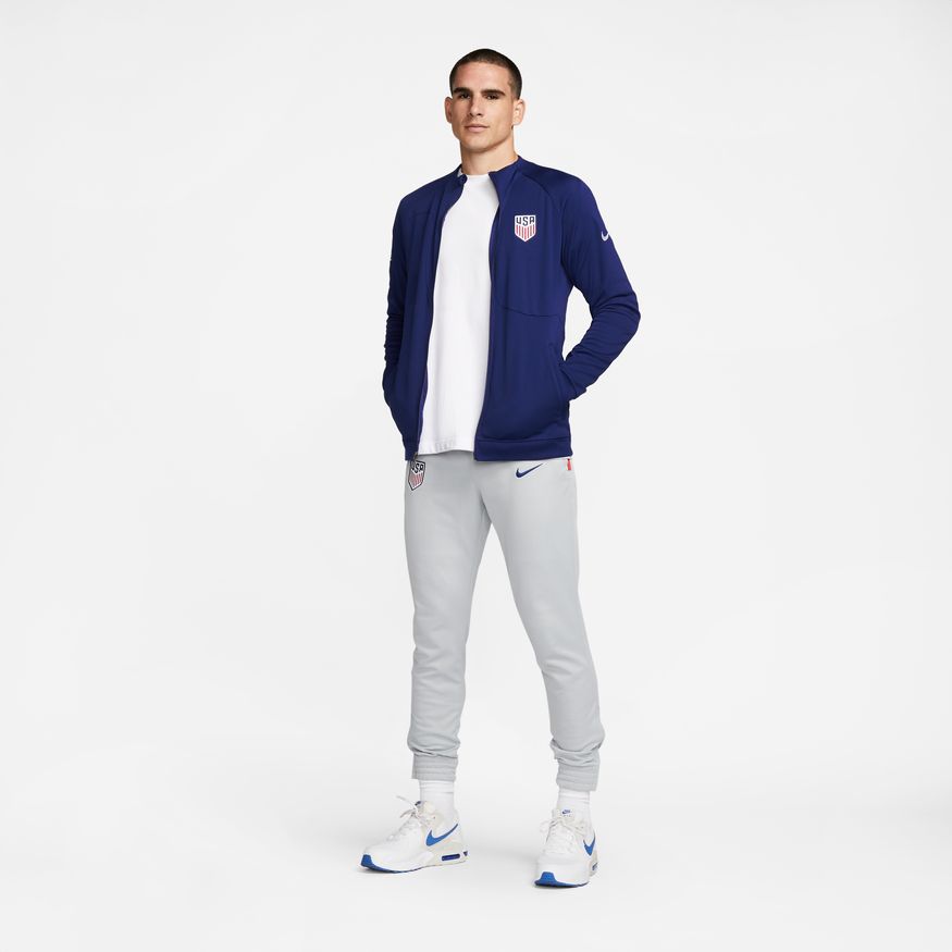 thumbnail image 2 of USA Soccer Track Jacket – Men’s & Boy’s Sizes – Blue Full-Zip Polyester By Rhinox 2 of 6