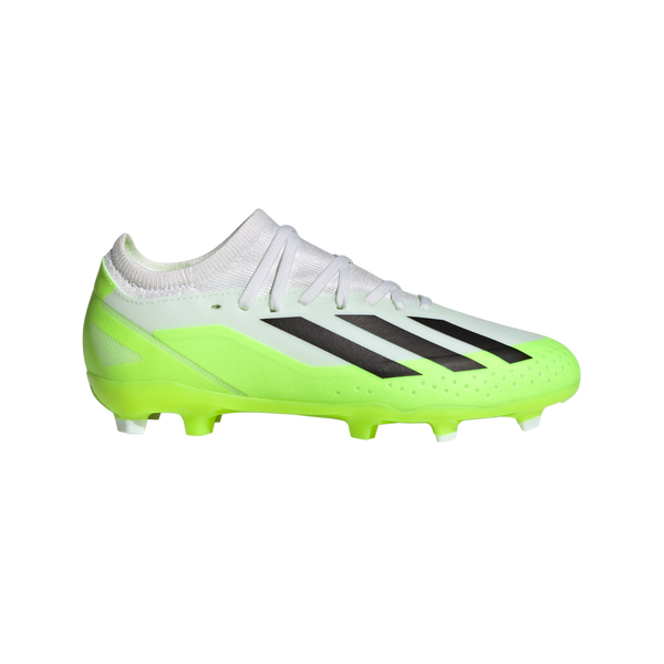 Adidas X Crazyfast .3 FG J - Cloud White/Core Black/Lucid Lemon