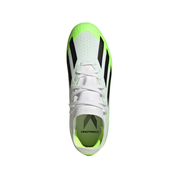 Adidas X Crazyfast .3 FG J - Cloud White/Core Black/Lucid Lemon