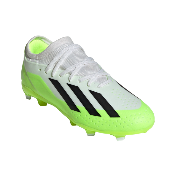 Adidas X Crazyfast .3 FG J - Cloud White/Core Black/Lucid Lemon