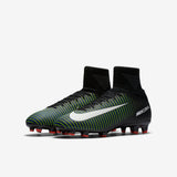 NIKE JR MERCURIAL SUPERFLY V FG - BLACK/WHITE/ELECTRIC GREEN