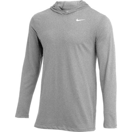 Men's Nike Dry Long Sleeve Hoodie Tee Dark Grey Heather / S