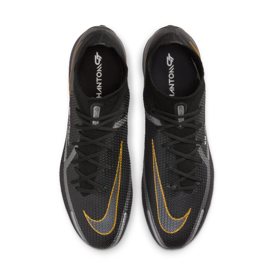 Nike Phantom GT2 Dynamic Fit Elite FG BLACK SILVER GOLD East Coast Soccer Shop