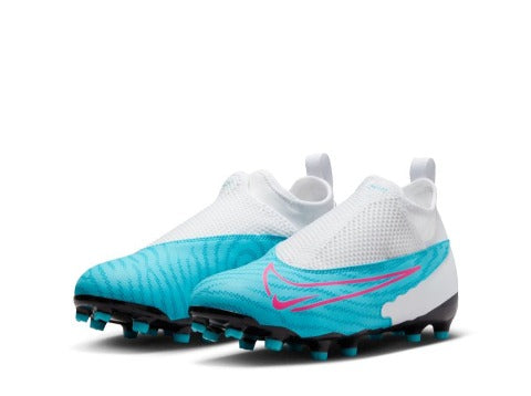 Nike Jr. Phantom GX Academy Dynamic Fit FG/MG - BALTIC BLUE/PINK BLAST-WHITE-LASER BLUE