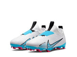 Nike Jr. Zoom Mercurial Vapor 15 Academy FG/MG - WHITE/BALTIC BLUE-PINK BLAST