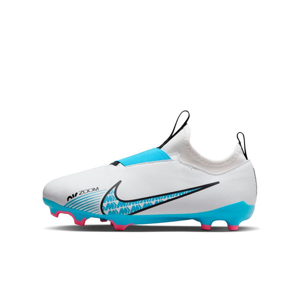Nike Jr. Zoom Mercurial Vapor 15 Academy FG/MG - WHITE/BALTIC BLUE-PINK BLAST