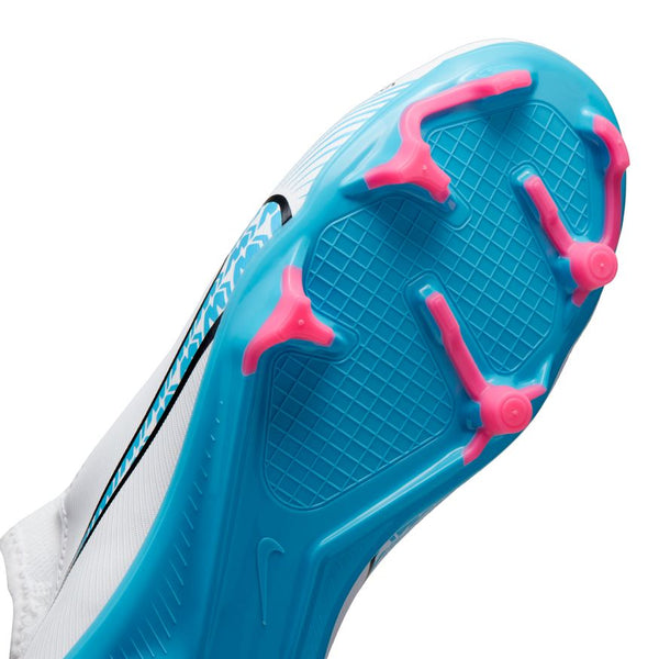 Nike Jr. Zoom Mercurial Vapor 15 Academy FG/MG - WHITE/BALTIC BLUE-PINK BLAST