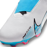 Nike Jr. Zoom Mercurial Vapor 15 Academy FG/MG - WHITE/BALTIC BLUE-PINK BLAST