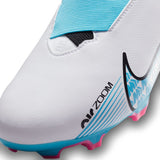 Nike Jr. Zoom Mercurial Superfly 9 Academy FG/MG - WHITE/BALTIC BLUE-PINK BLAST