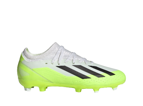 Adidas X Crazyfast .3 FG J - Cloud White/Core Black/Lucid Lemon